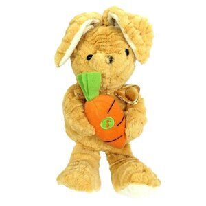 Goffa Jesus Loves Me Rabbit Bunny Carrot Stuffed Plush Brown Easter NO SOUND